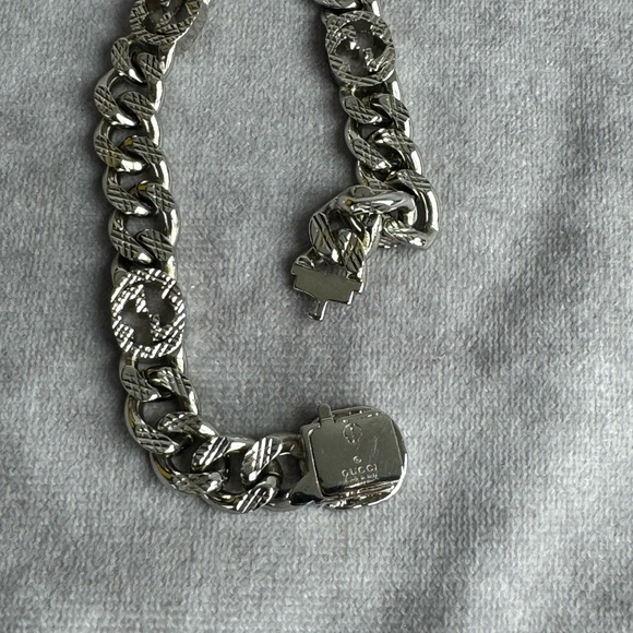 Gucci Sterling Silver Interlocking G Chain Bracelet - Picture 6 of 9